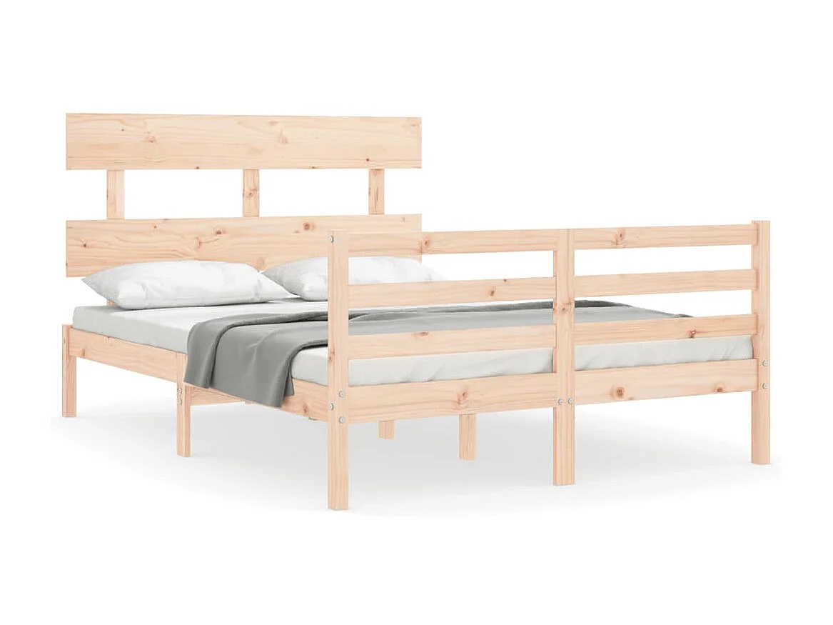 Lit-120x190 cm avec tête de lit petit double bois massif EGGB27516