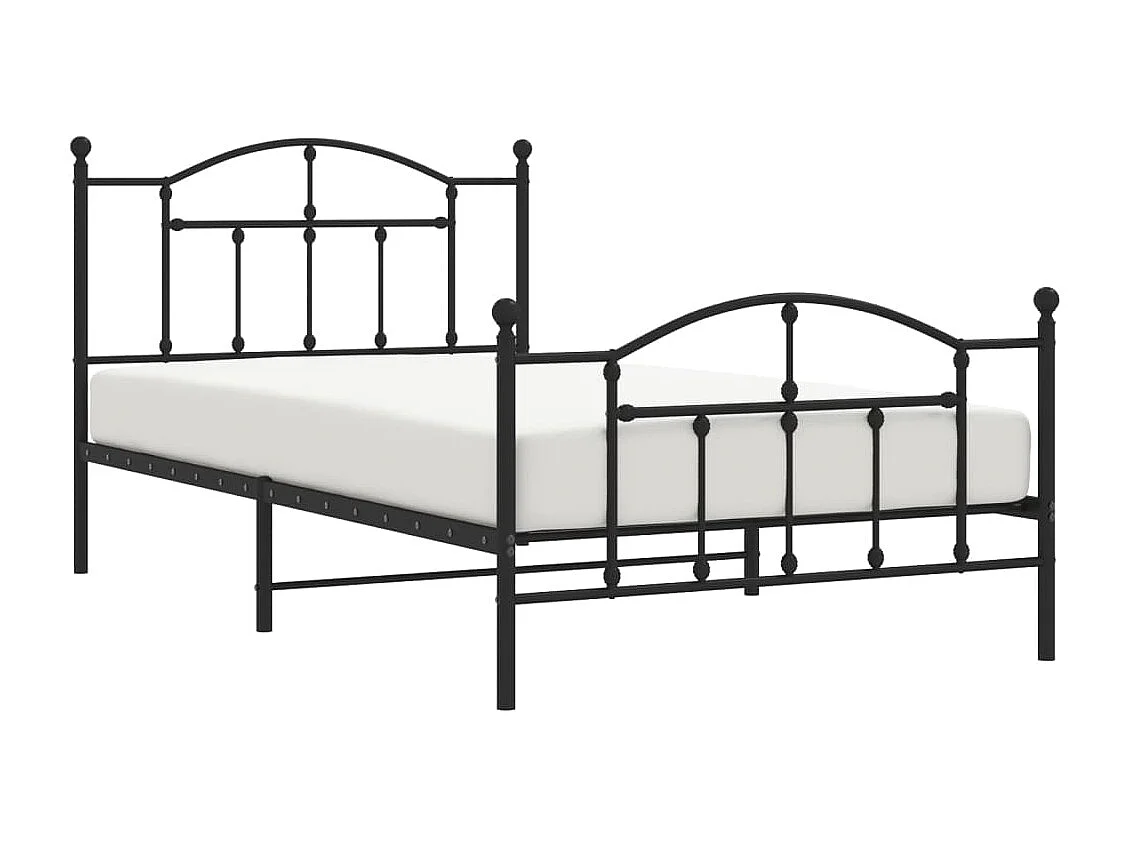 Cama com cabeceira e pés 107x203 cm metal preto PT530750