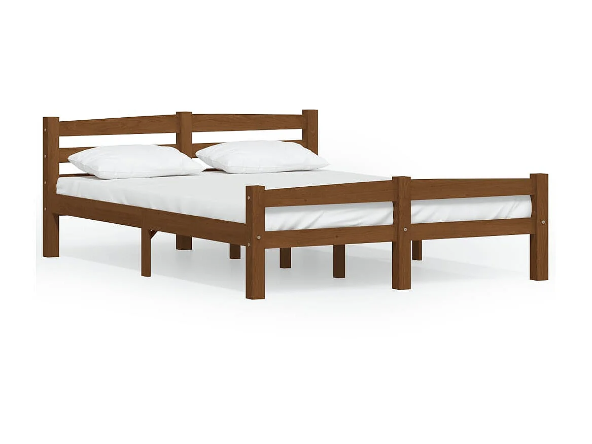 Cama 120x200 cm pinho maciço castanho mel PT431270
