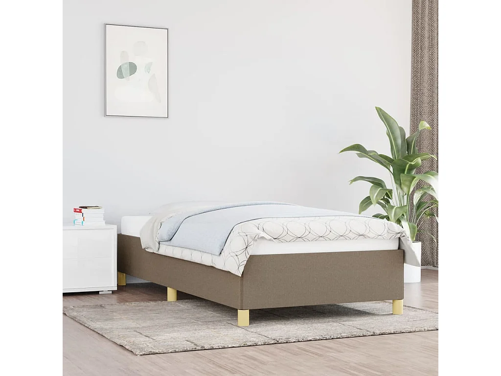Cama 90x190 cm tecido cinza-acastanhado PT480469