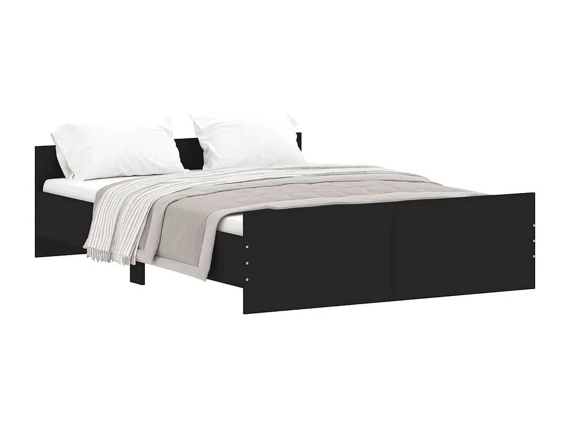 Cama com cabeceira e pés 140x190 cm preto PT201140