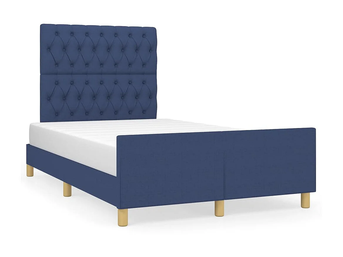 Cama - 120x200 cm c/ cabeceira tecido azul PT257824