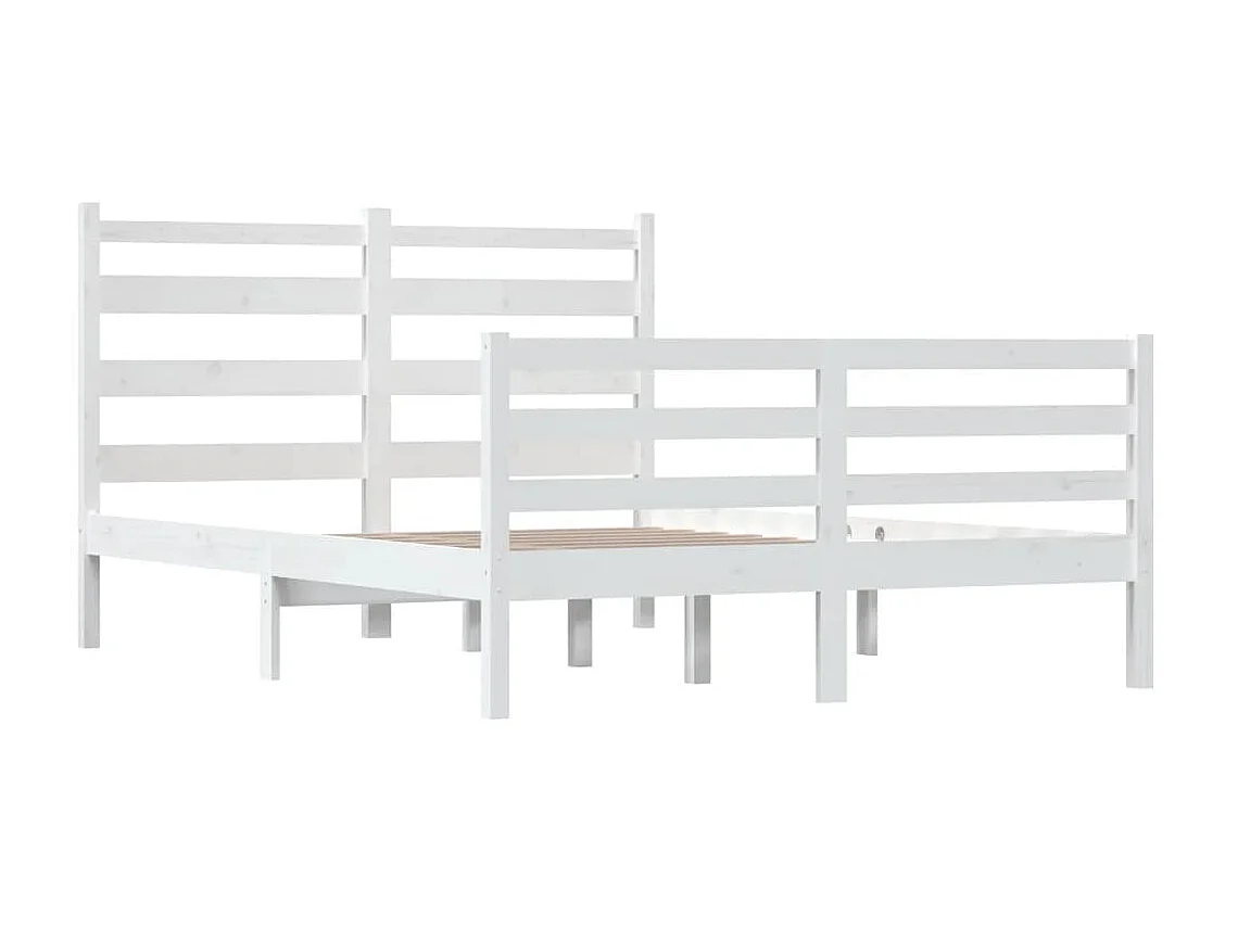 Cama 120x200 cm pinho maciço branco PT286777