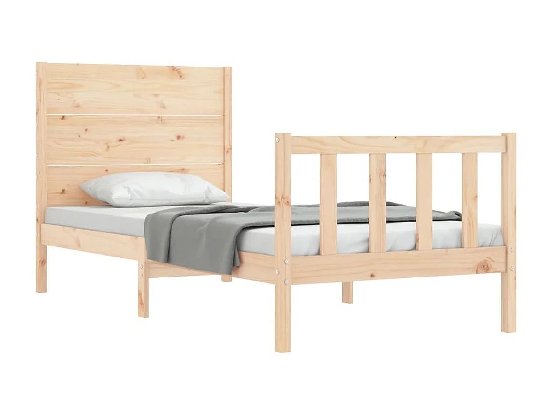 Cama de solteiro pequena c/ cabeceira madeira maciça PT850808