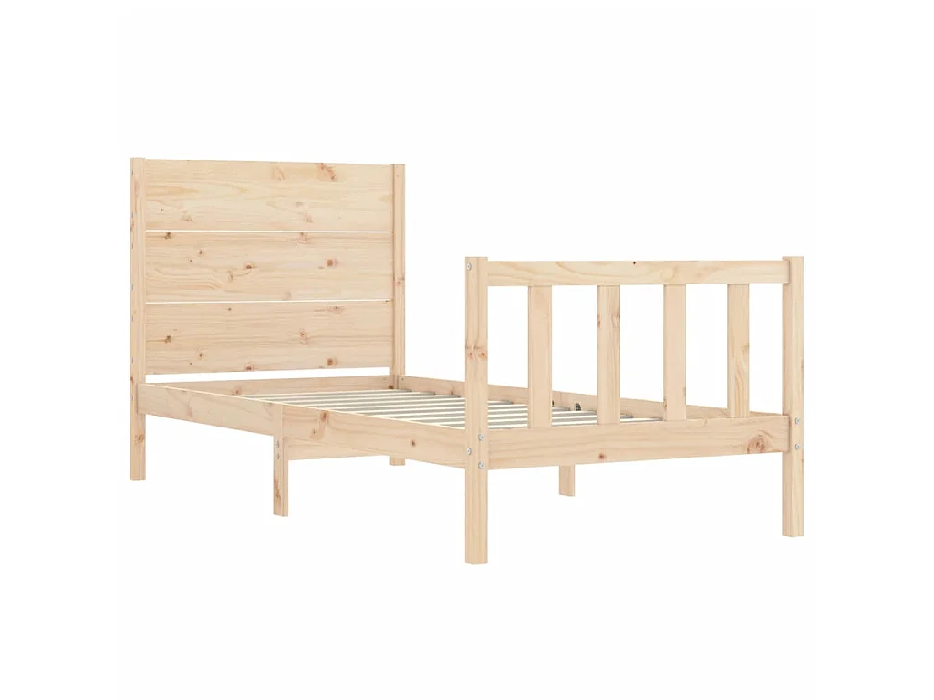 Cama de solteiro pequena c/ cabeceira madeira maciça PT850808