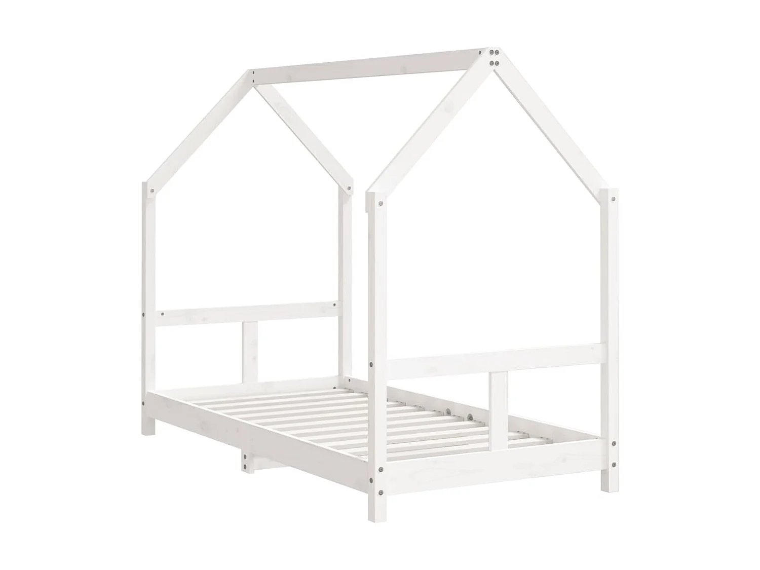 Kinderbedframe 80x160 cm massief grenenhout wit NL83037