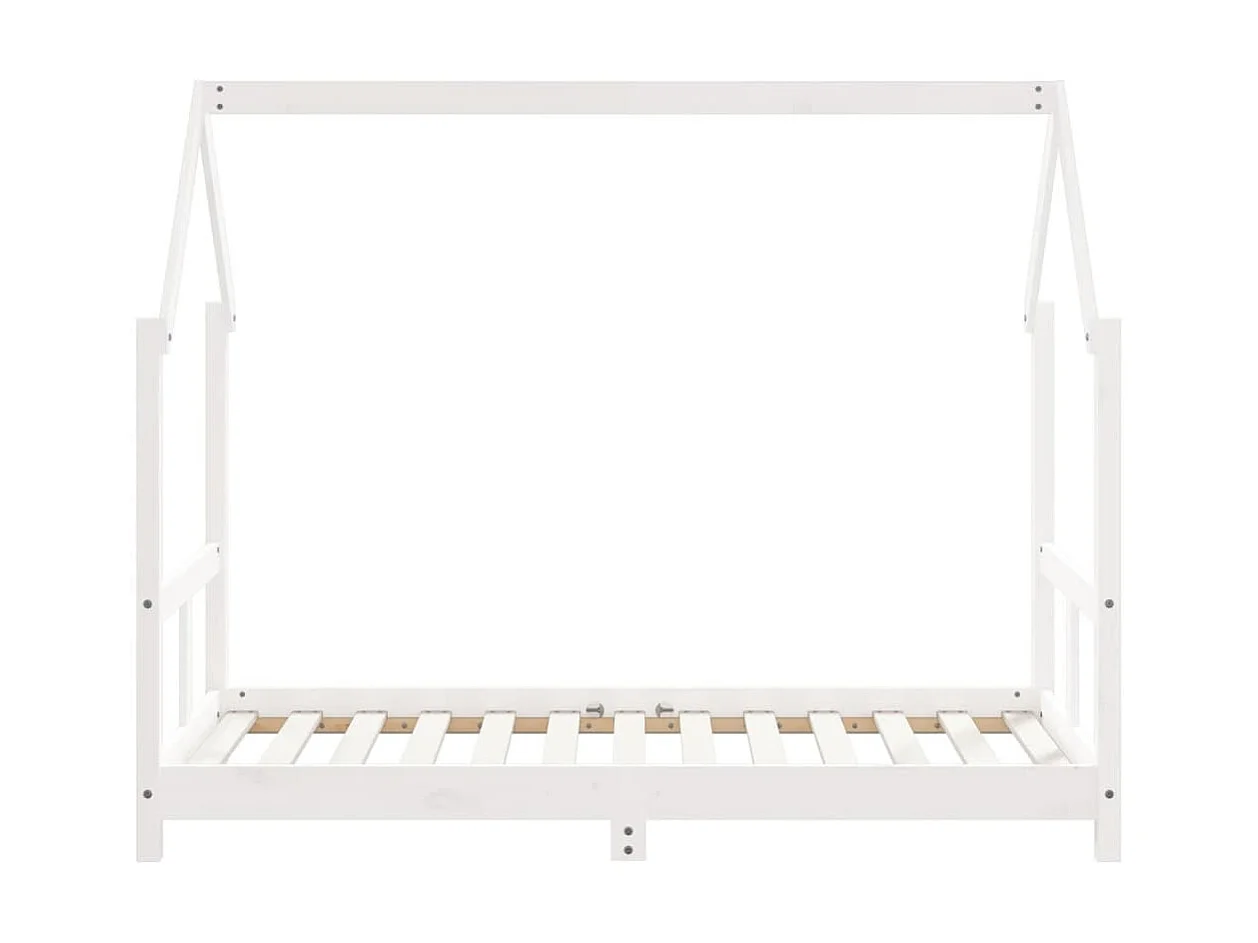 Kinderbedframe 80x160 cm massief grenenhout wit NL83037