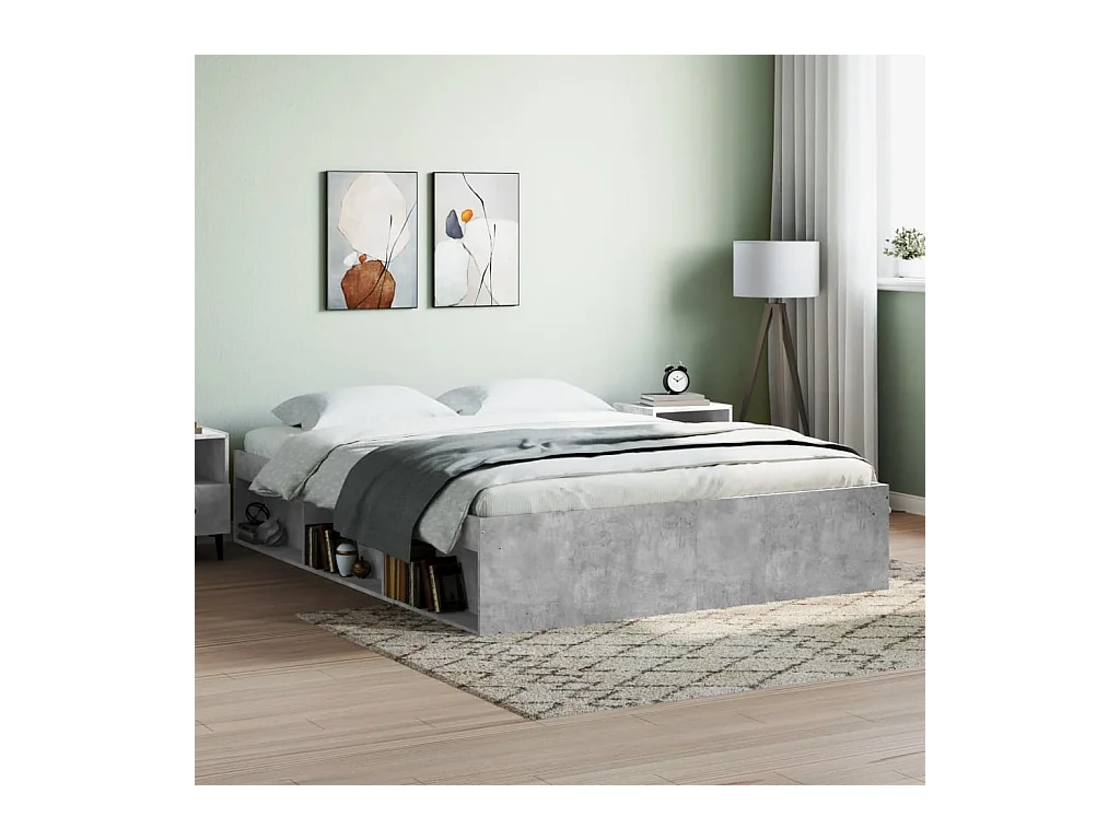 Lit-140x200 cm gris béton EGGB31814