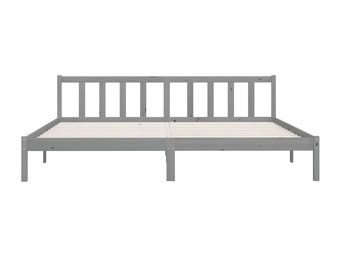 Lit-200x200 cm Gris Bois de pin massif EGGB43639