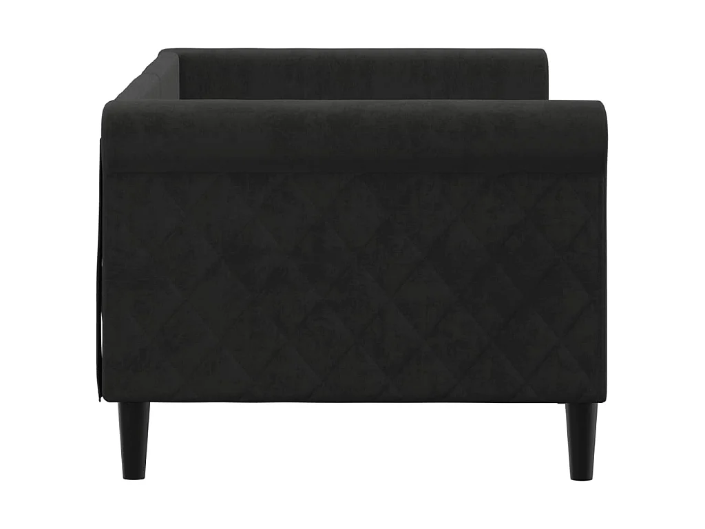 Cama 80x200 cm terciopelo negro ES68042