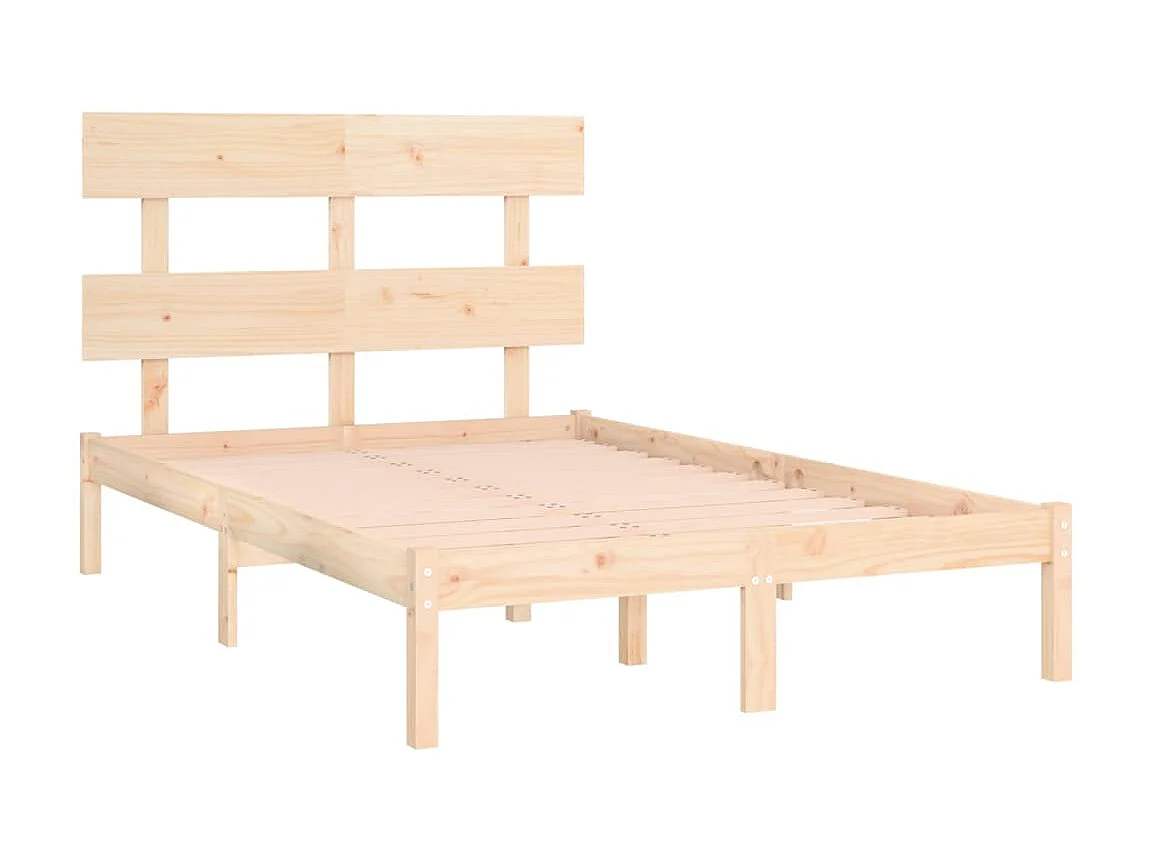 Lit-160x200 cm Bois massif EGGB12784
