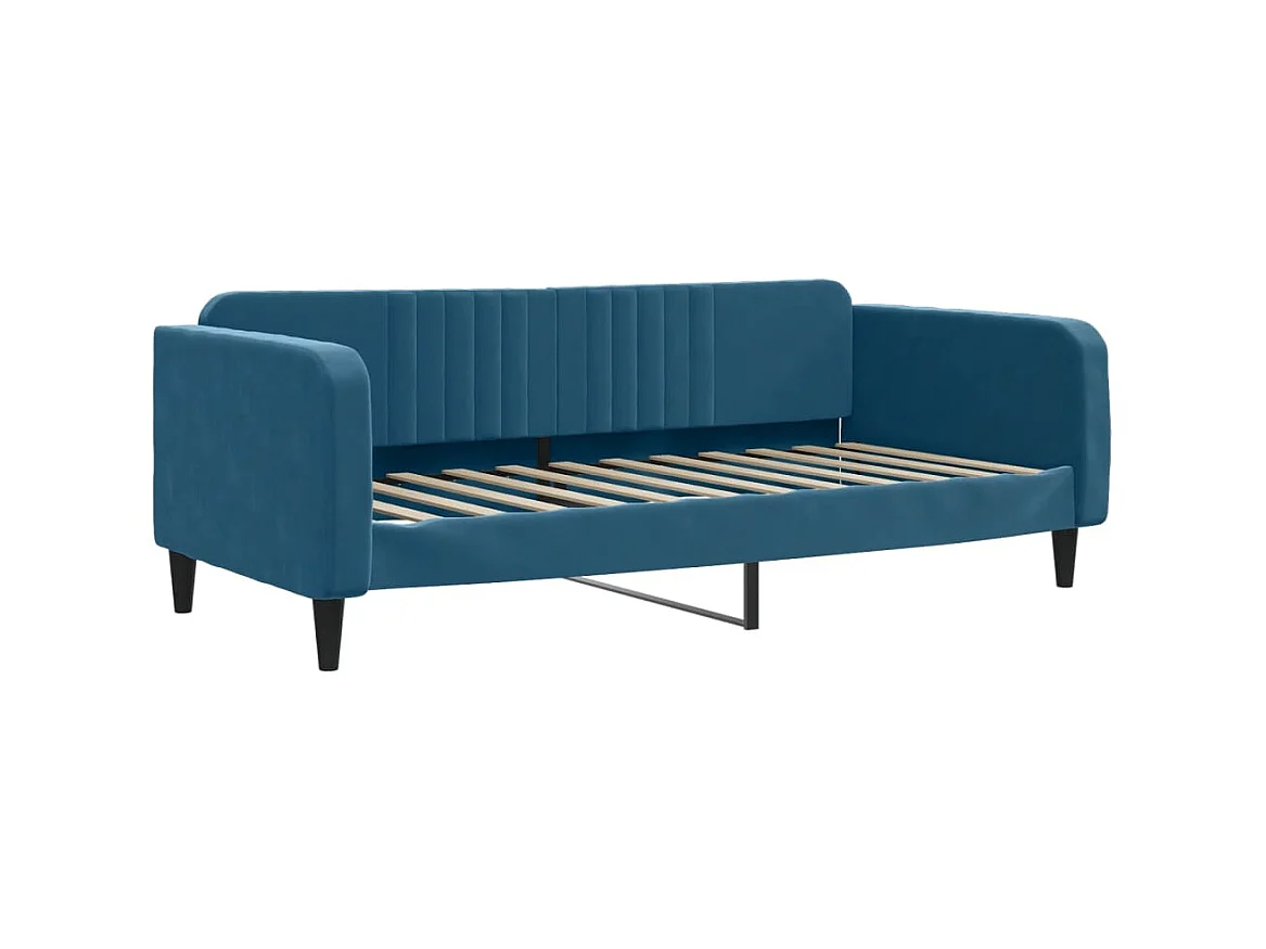 Cama 100x200 cm terciopelo azul ES96127