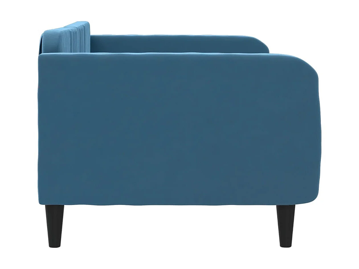 Cama 100x200 cm terciopelo azul ES96127