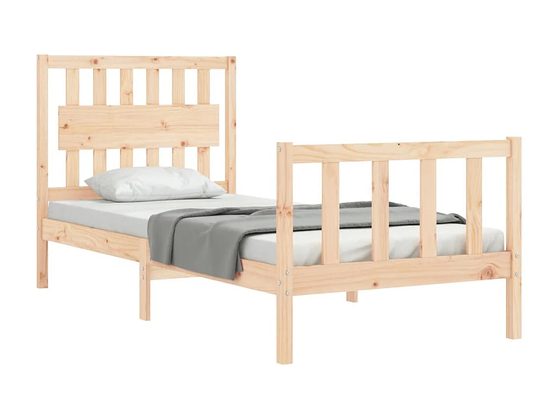 Cama 90x200 cm con cabecero madera maciza ES70366