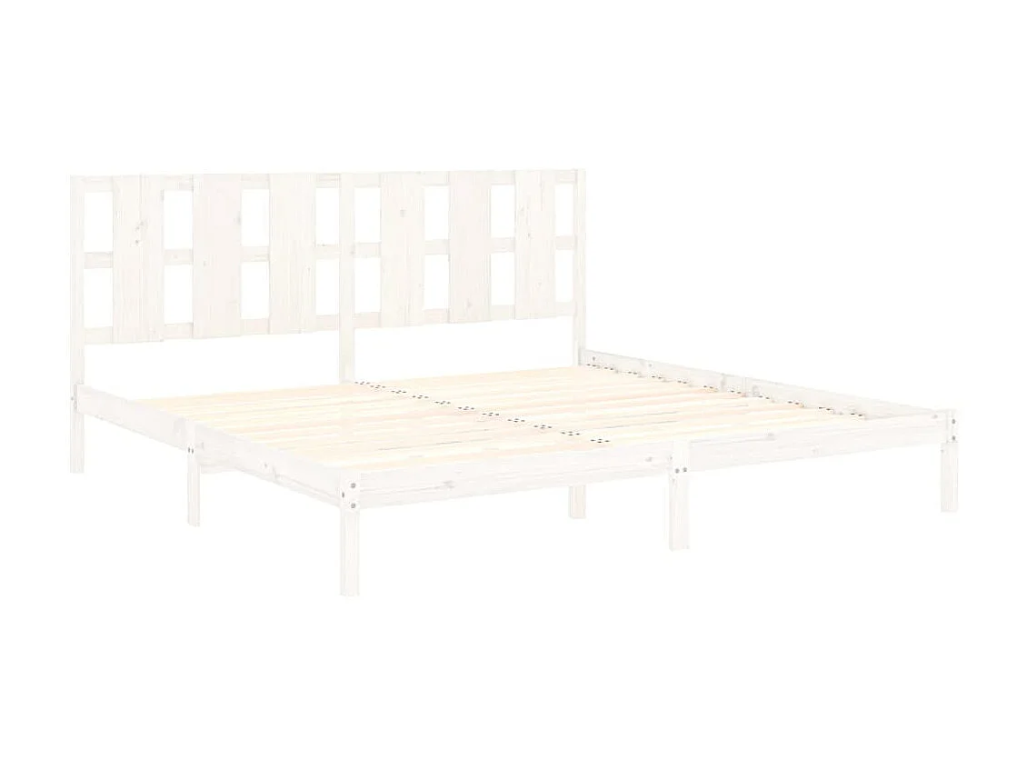 Lit-200x200 cm Blanc Bois de pin massif EGGB96162