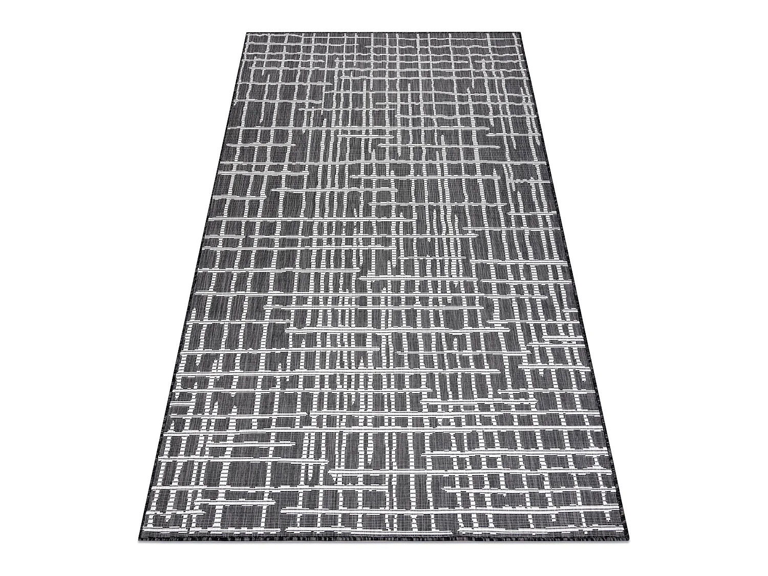 Teppich SISAL SION Gitter, Linien 22144 flach gewebt schwarz / ecru  120x170 cm
