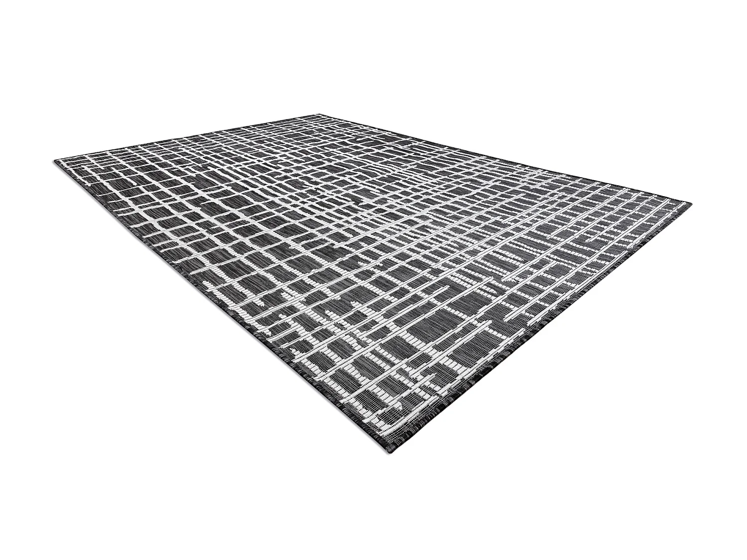 Teppich SISAL SION Gitter, Linien 22144 flach gewebt schwarz / ecru  120x170 cm