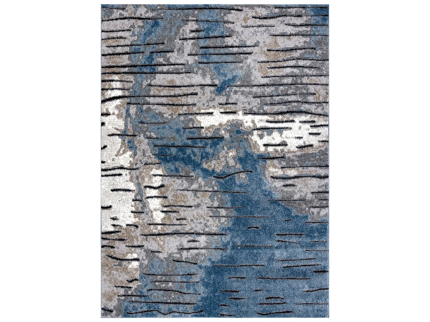 Tapis moderne COZY 8876 Rio - Structural deux niveaux de molleton bleu 140x190 cm