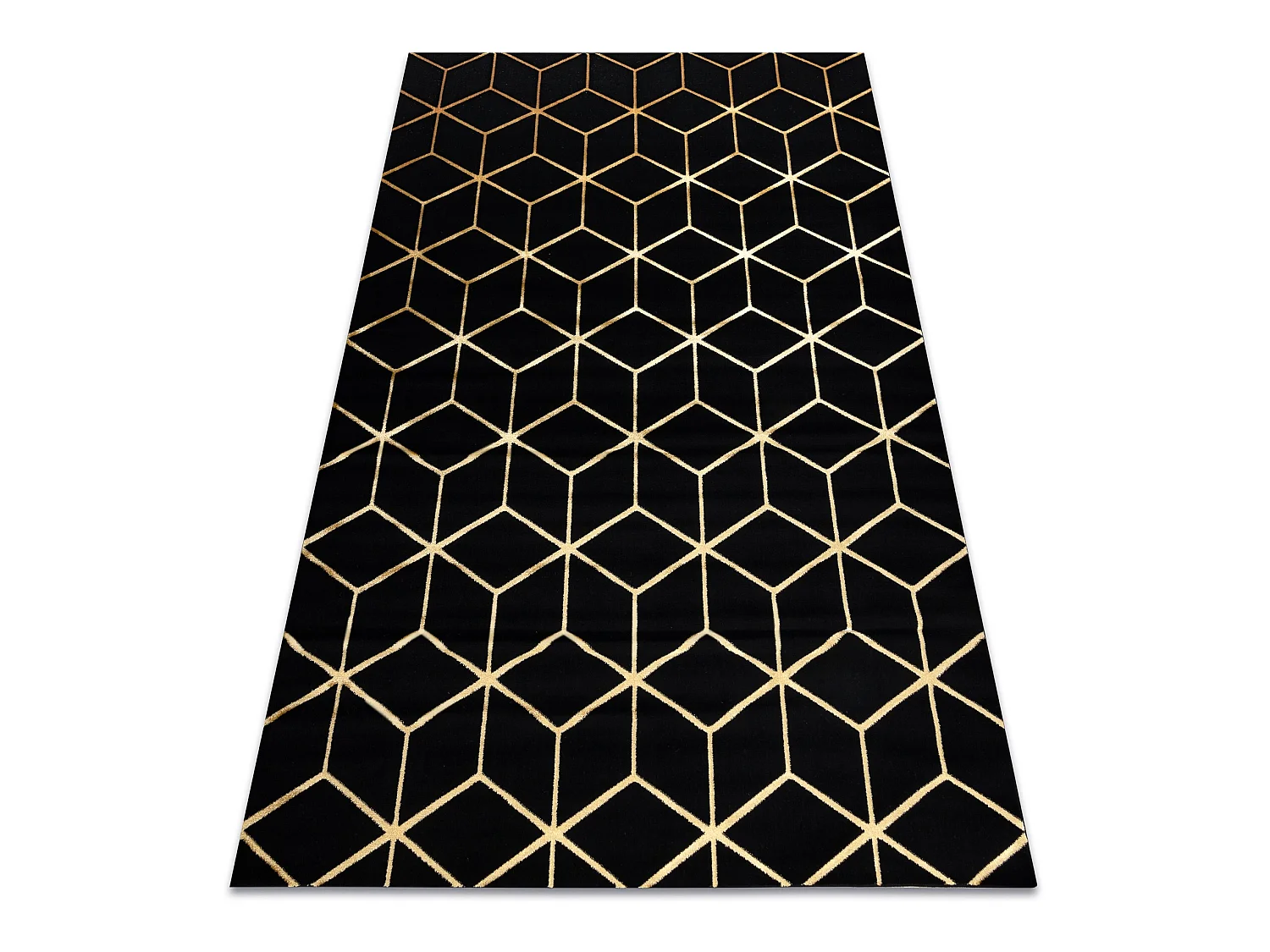 Tapijt GLOSS 3D modern 409C 86 Kubus , stijlvol, glamour, art deco zwa 140x190 cm
