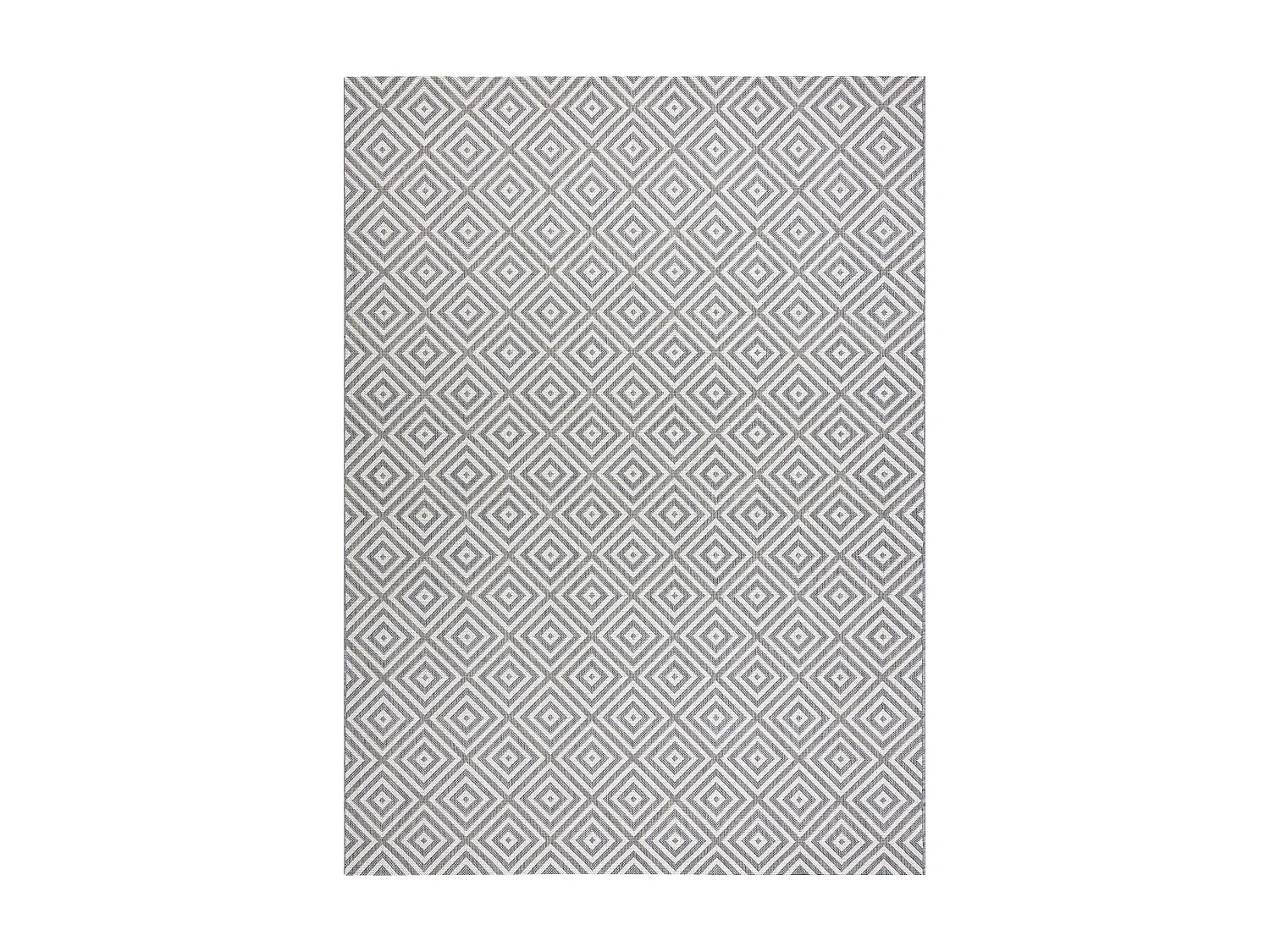 Tapis SIZAL FLAT 48607637 Carrés Losanges gris / crème 120x170 cm