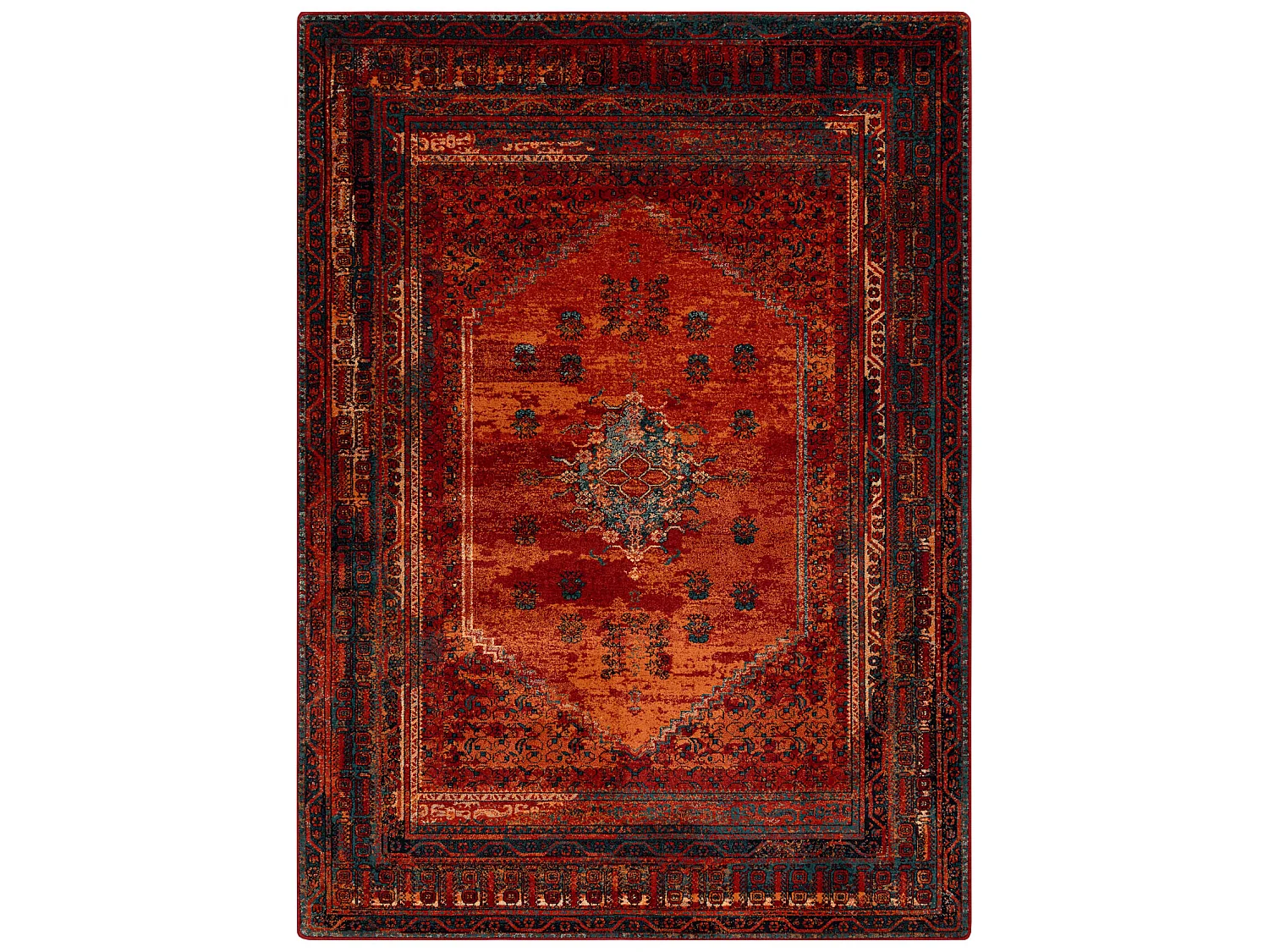 Wollteppich OMEGA MISTIK rot 135x200 cm