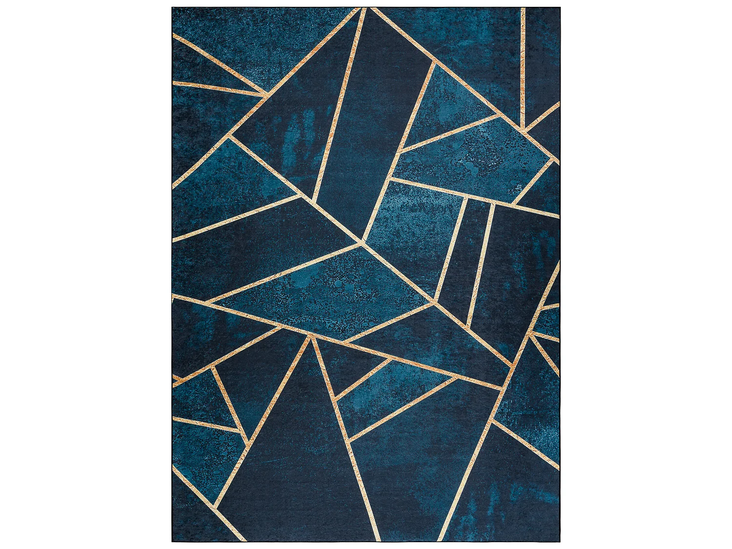 ANDRE 1173 Waschteppich Mosaik, geometrisch Anti-Rutsch - türkis / go 120x170 cm