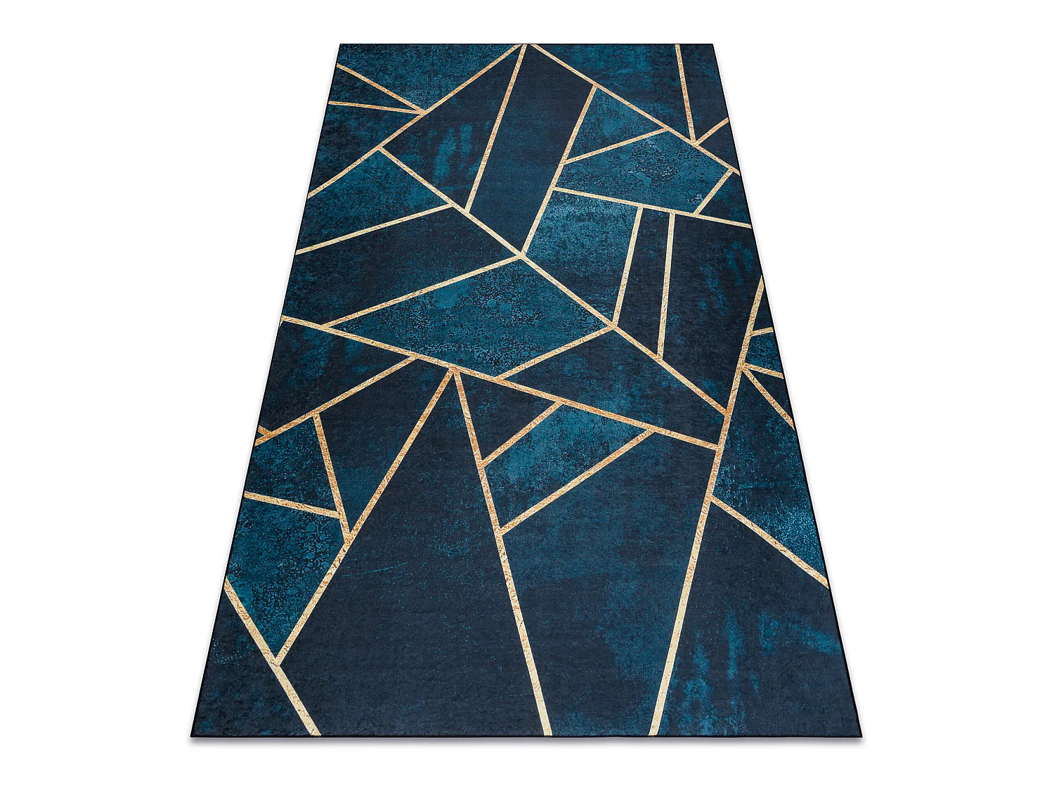 Tapis lavable ANDRE 1173 mosaïque, géométrique antidérapant - turq 120x170 cm