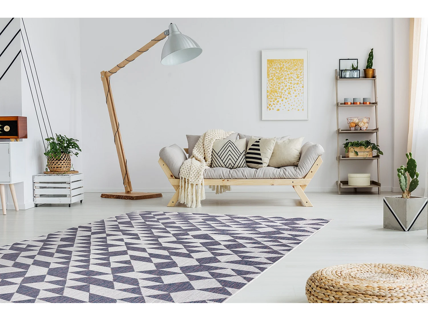 Sisal tapijt SISAL SION Geometrisch, Drieho 22373 plat te weven ecru / 140x190 cm