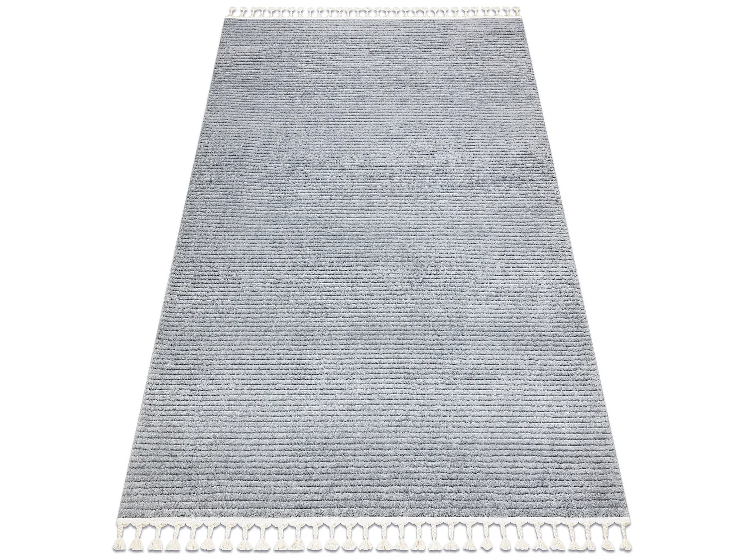 Tapis SEVILLA PC00B rayures gris Franges berbère marocain shaggy 140x190 cm