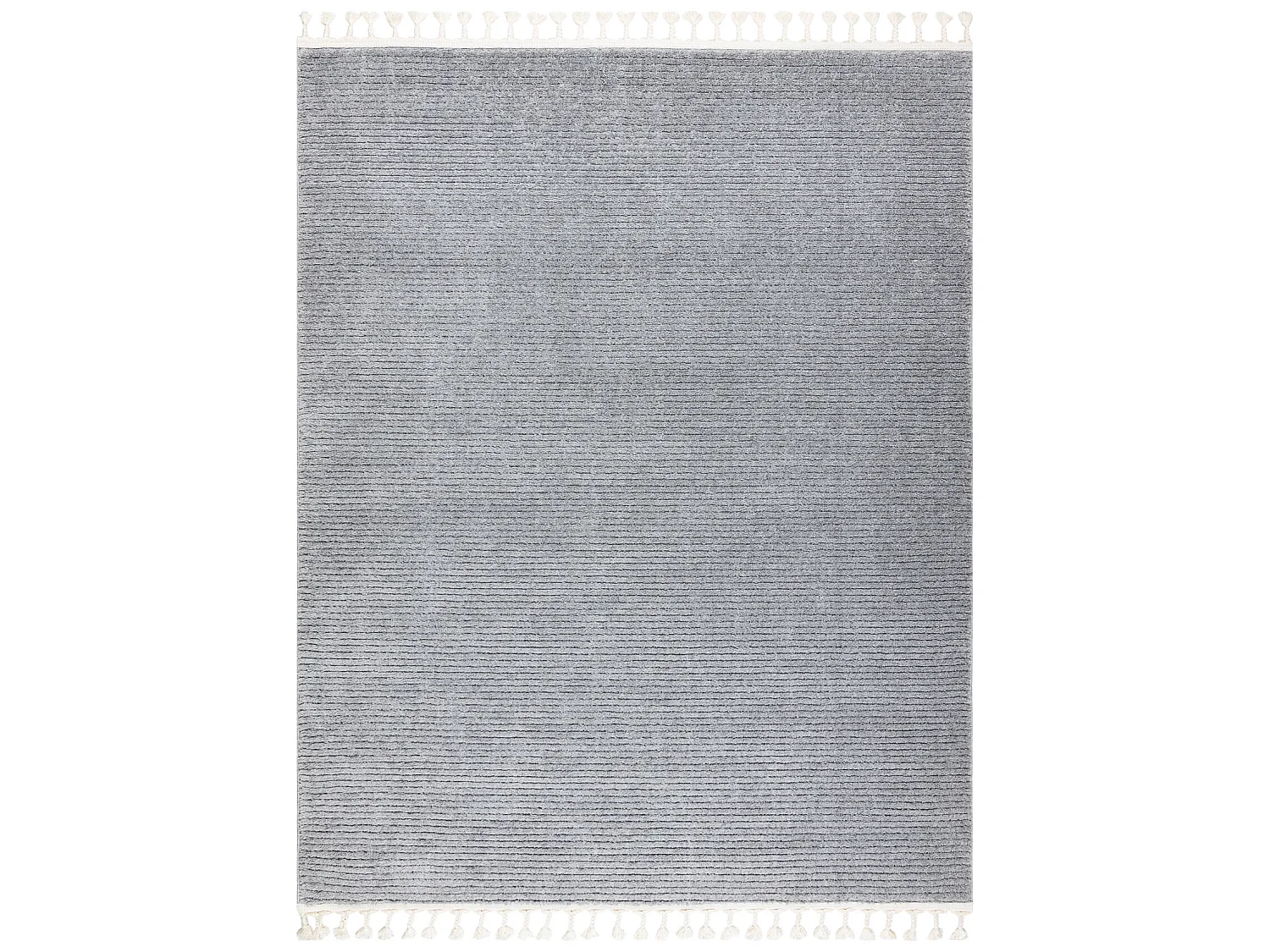 Tapis SEVILLA PC00B rayures gris Franges berbère marocain shaggy 140x190 cm