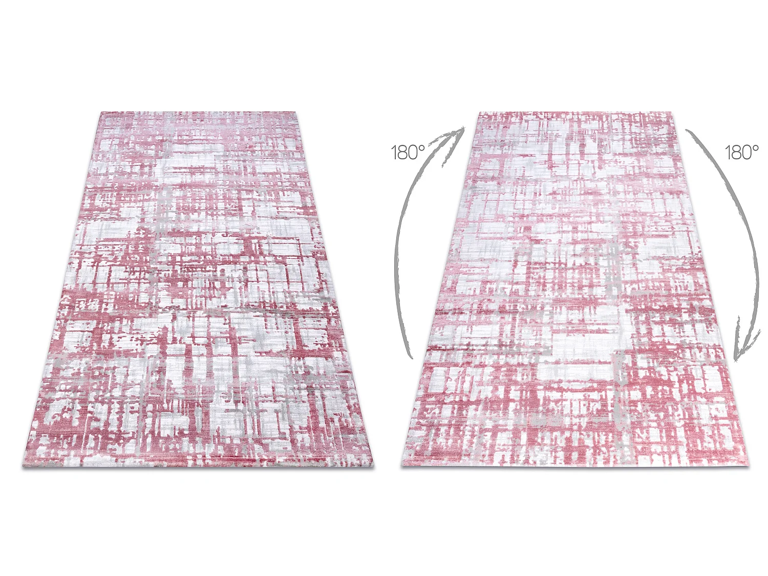 Tapis ACRYLIQUE DIZAYN 122 rose clair / gris clair 160x230 cm