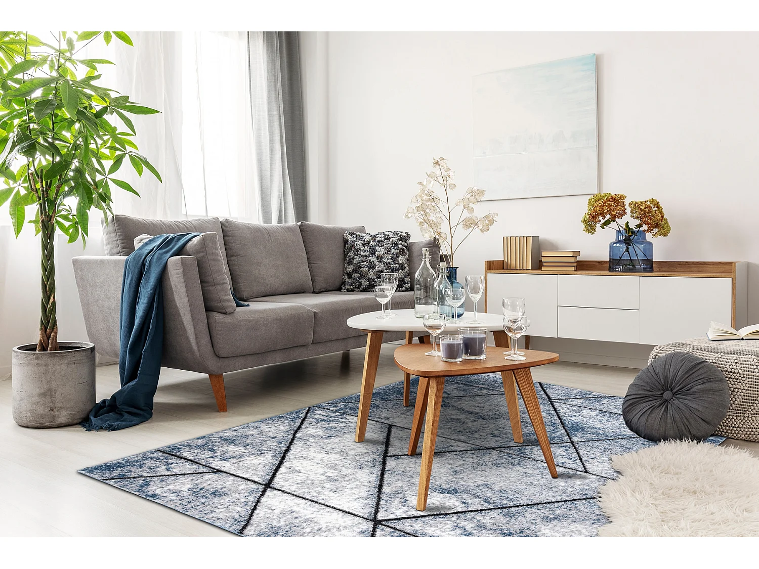 Tapis moderne COZY 8872 Wall, géométrique, triangles - Structural de 200x290 cm