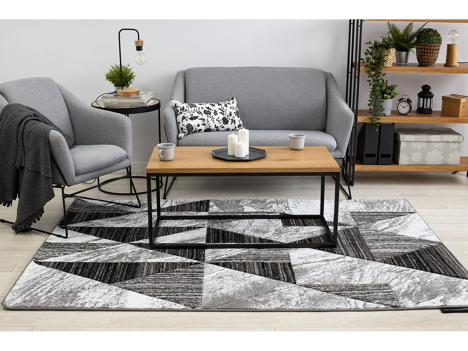 Tapis ALTER Nano triangle gris 80x150 cm