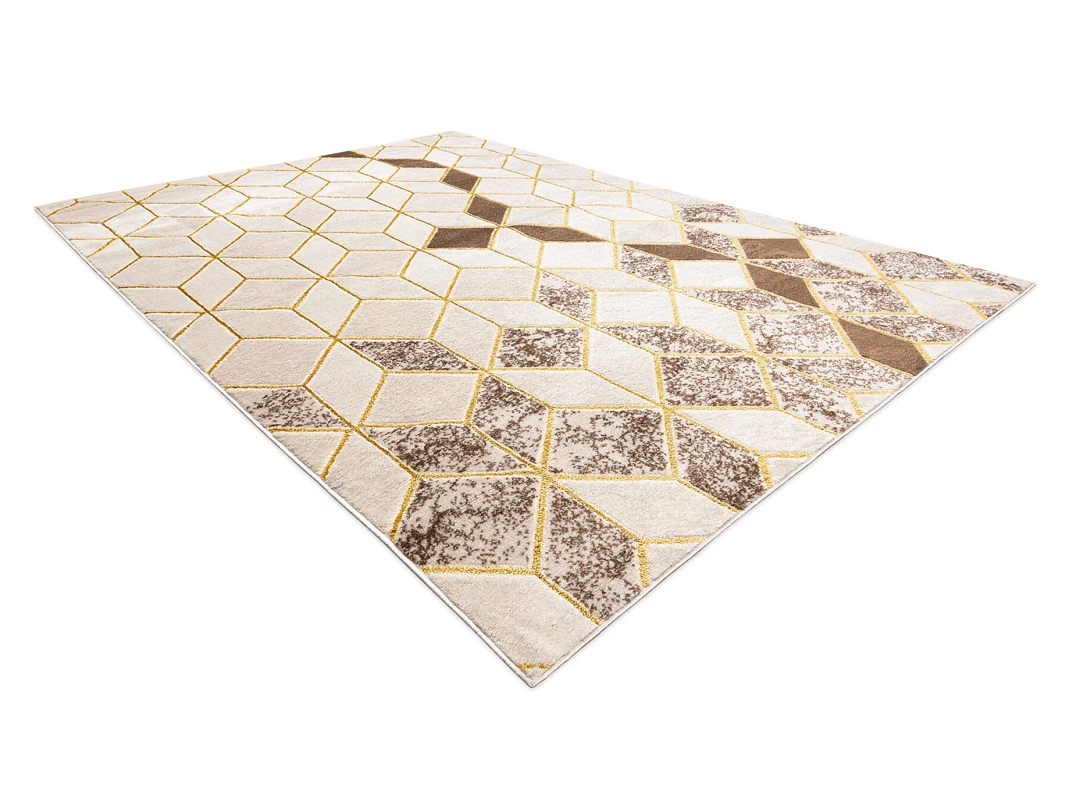 Tapijt MEFE modern B400 blokjes, geometrisch , 3D - Structureel, twee  120x170 cm