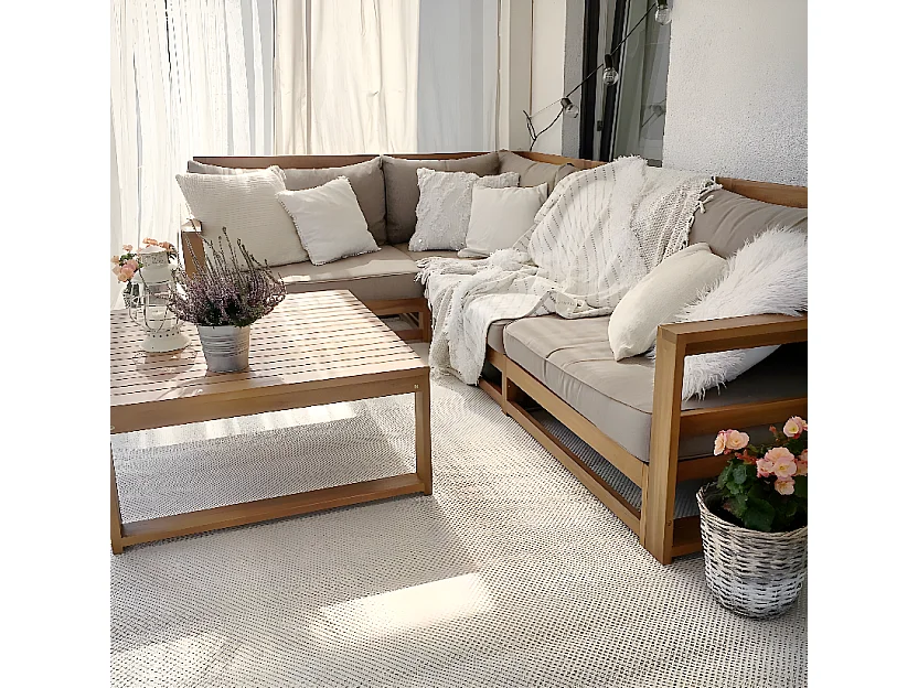 Tapete prumo SIZAL FLAT 48663/060 creme Cor sólida 200x290 cm