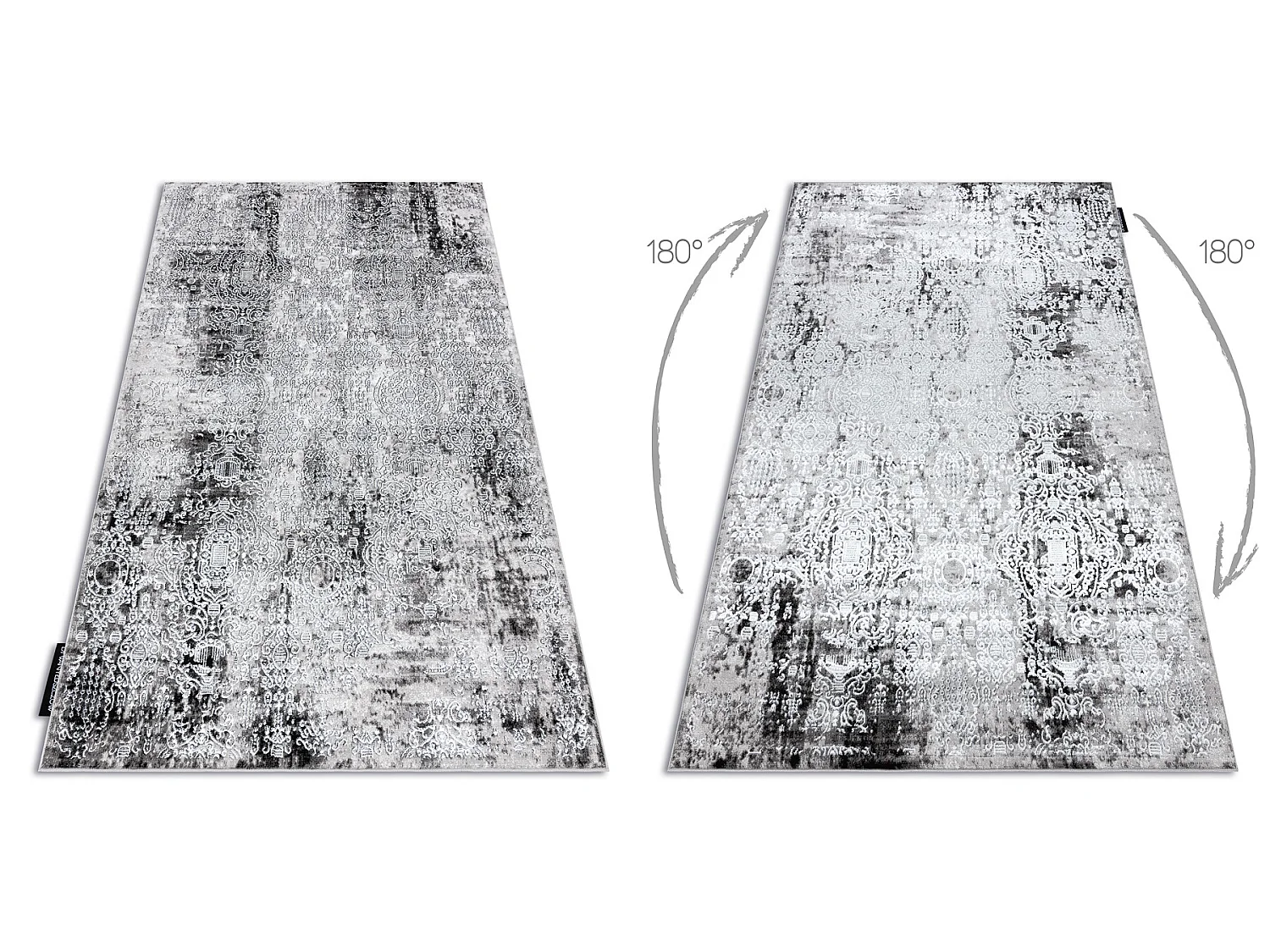 Tapis DE LUXE moderne 2081 Ornement vintage - Structural crème / gris 240x340 cm