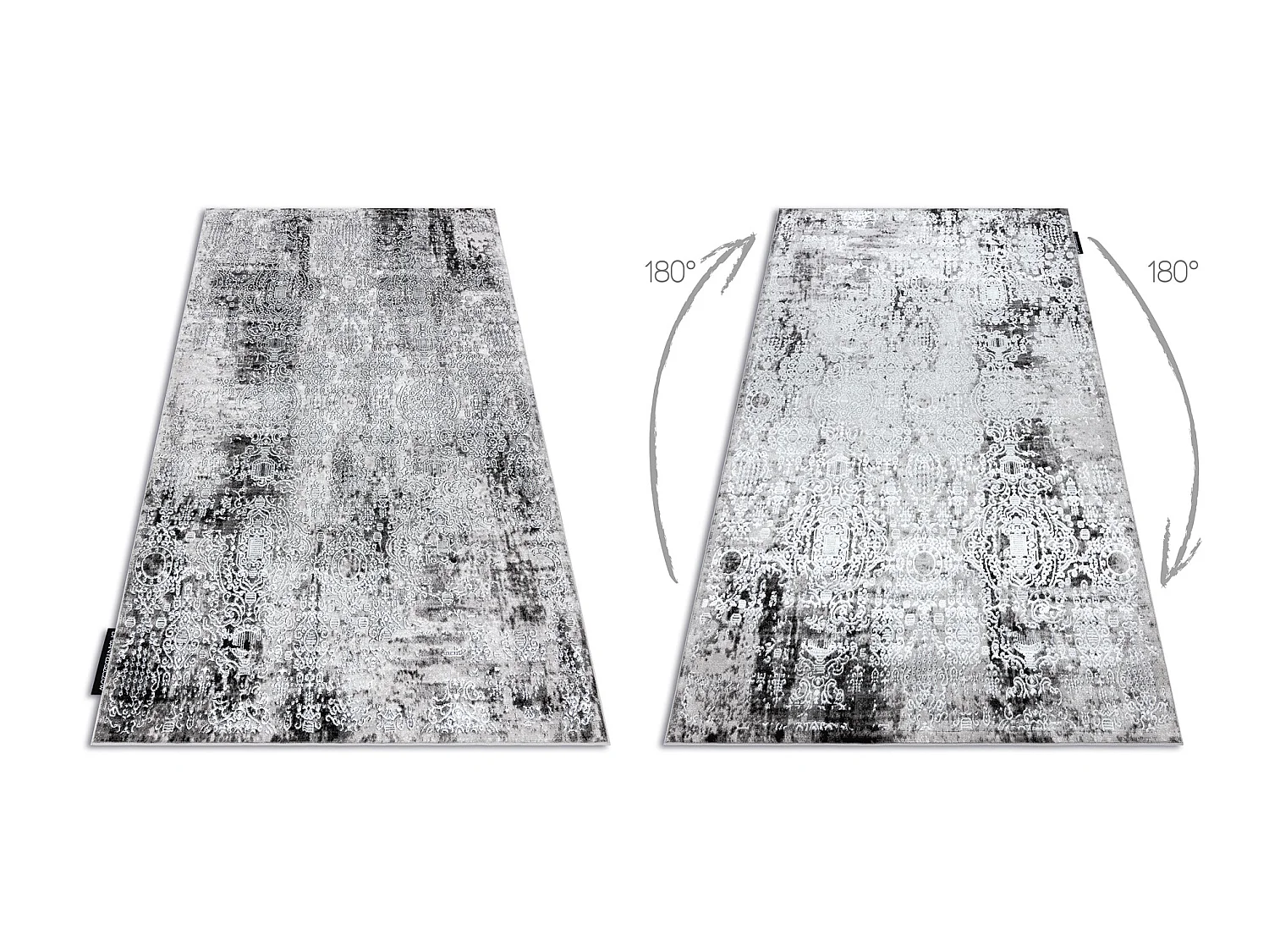 Tapis DE LUXE moderne 2081 Ornement vintage - Structural crème / gris 240x340 cm