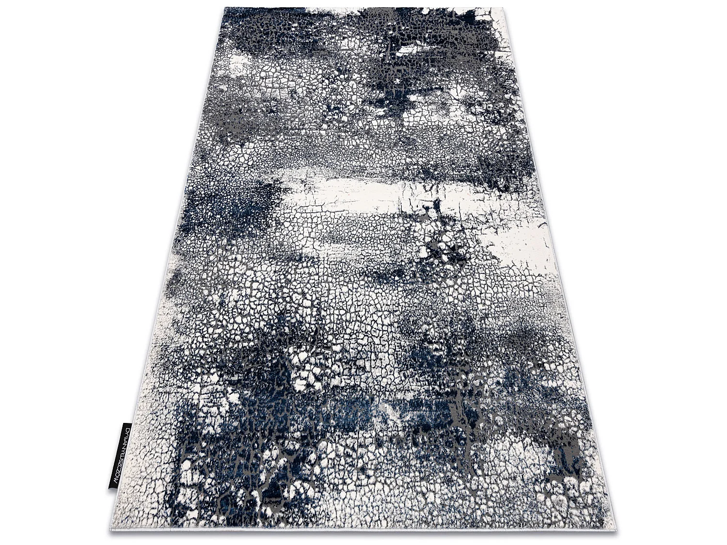 Tapis DE LUXE moderne 528 Abstraction - Structural crème / bleu fonc� 240x340 cm