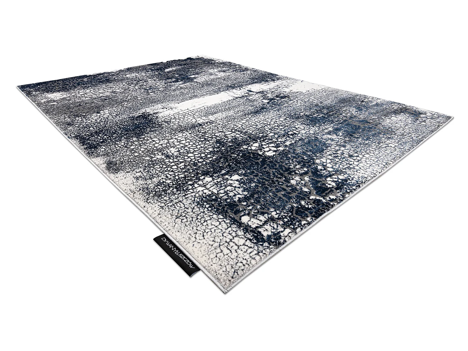 Tapijt DE LUXE modern 528 Abstractie - Structureel crème / marineblau 240x340 cm