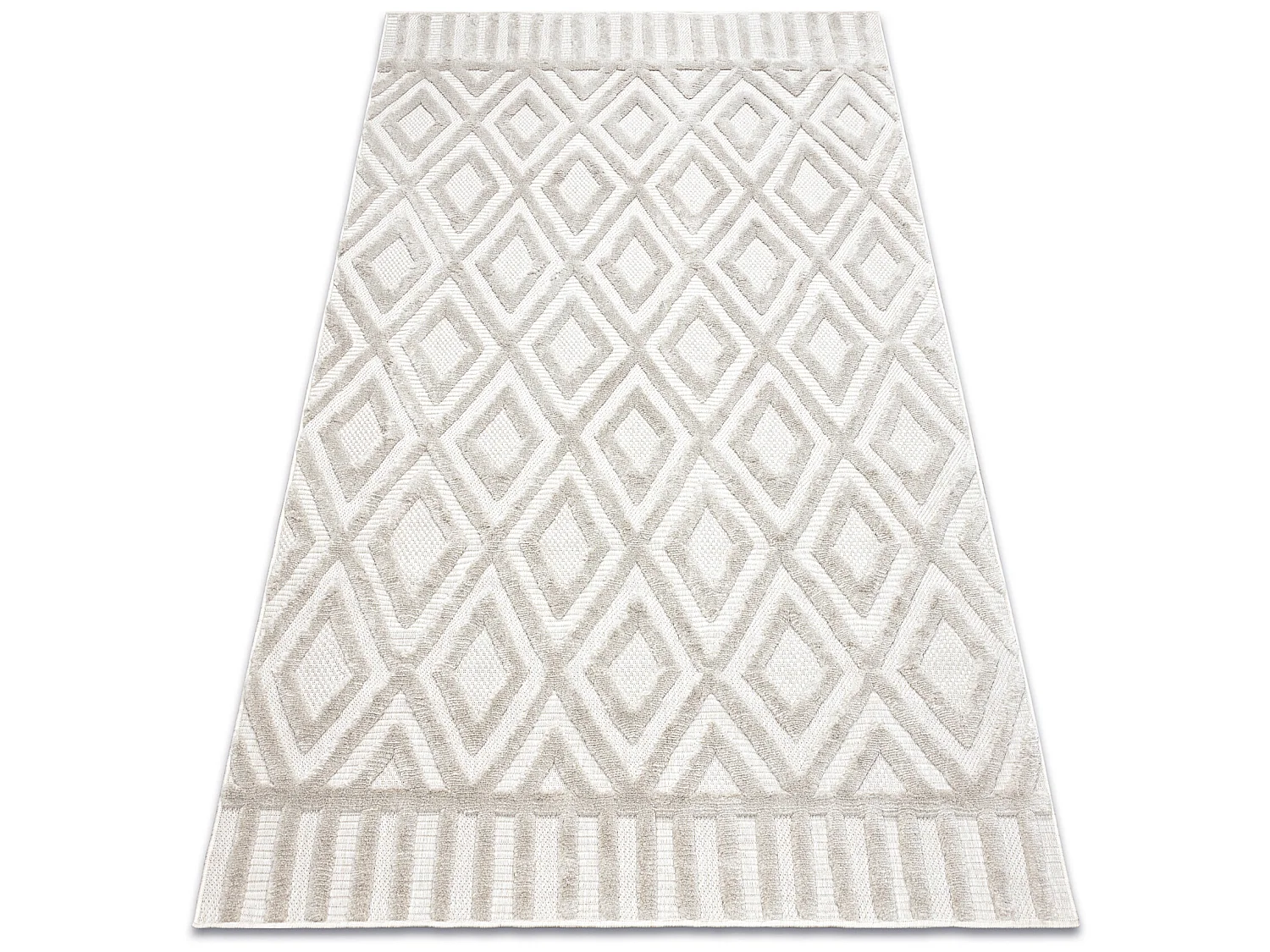 Tapis SANTO SIZAL 58377 diamants, géométrique, zigzag beige 80x150 cm