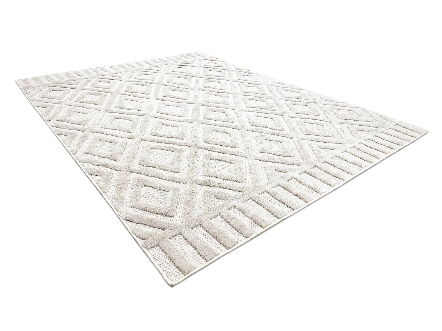 Tapis SANTO SIZAL 58377 diamants, géométrique, zigzag beige 80x150 cm