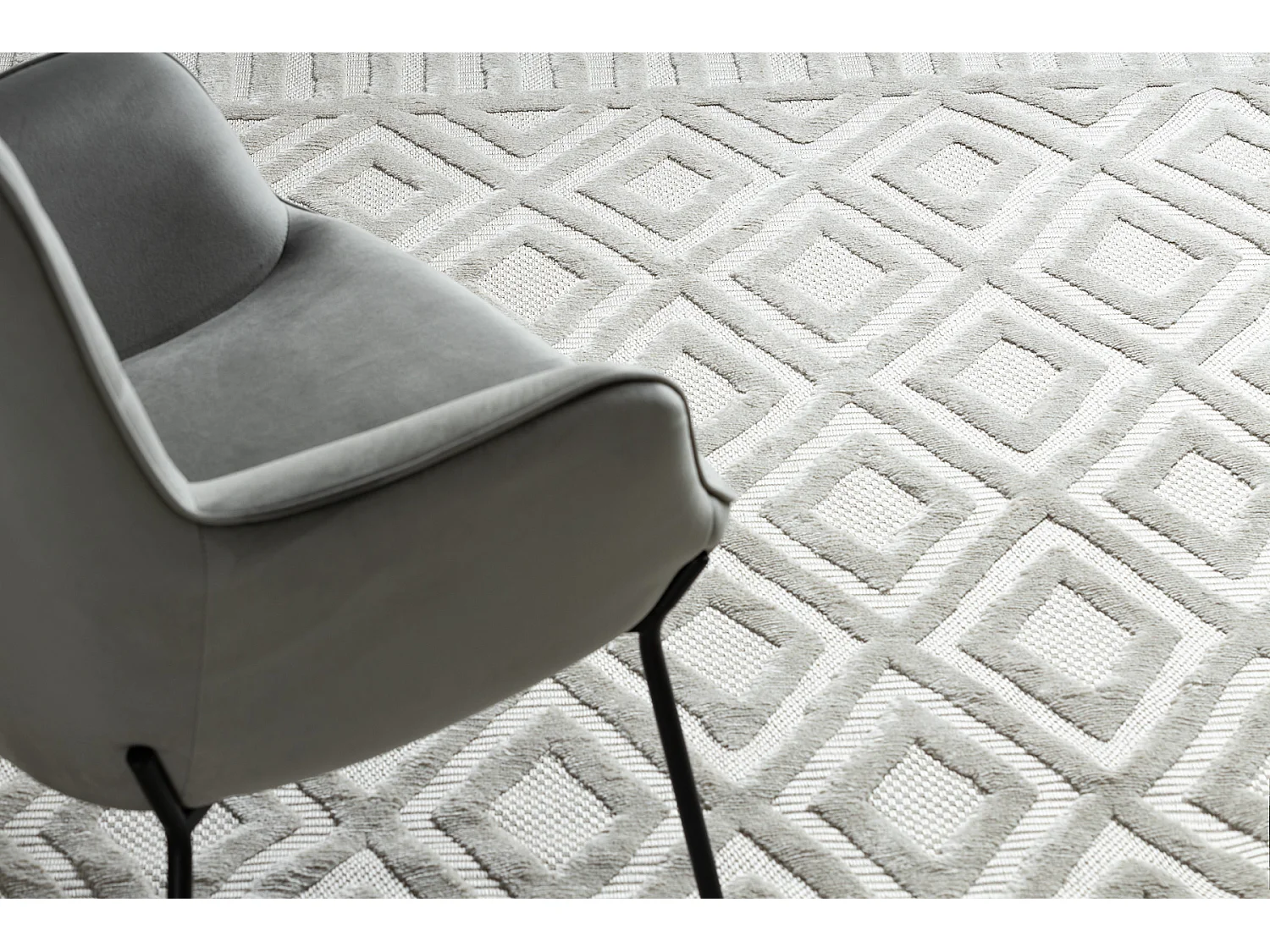 Tapis SANTO SIZAL 58377 diamants, géométrique, zigzag beige 80x150 cm