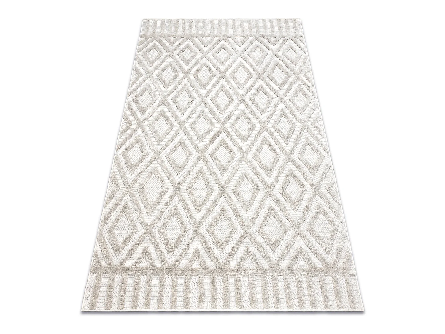 Tapijt SANTO SISAL 58377 diamanten, geometrisch, zigzag beige 80x150 cm