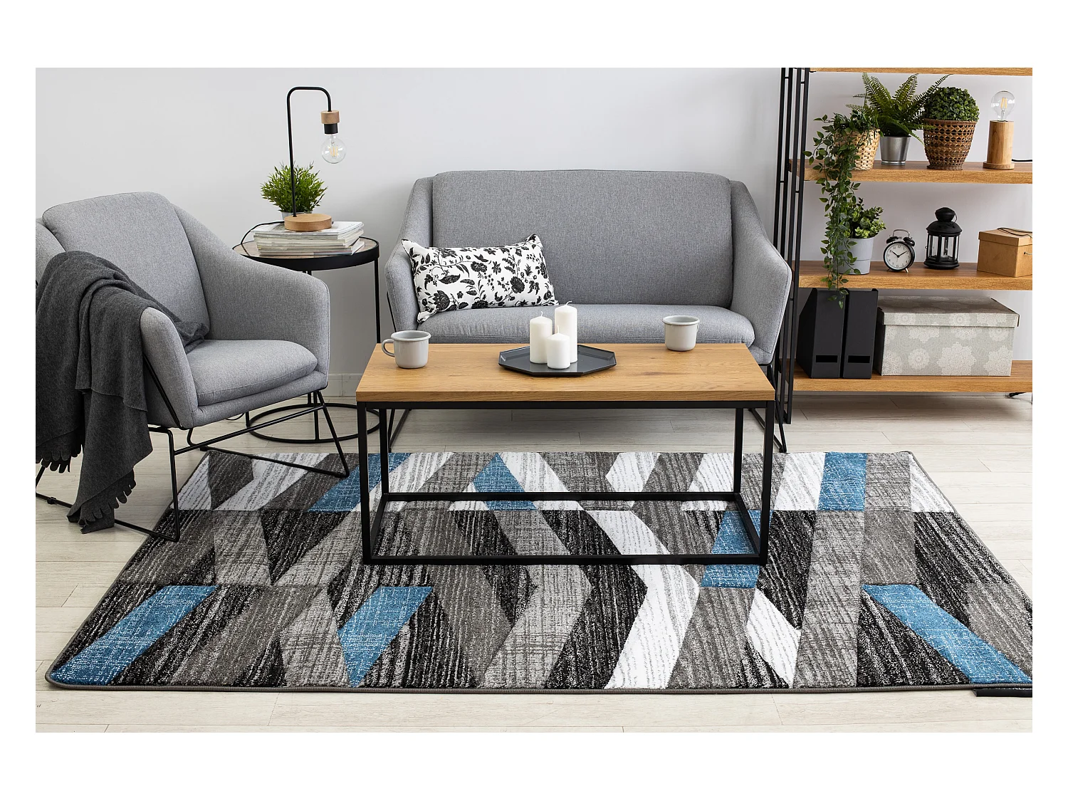 Tapijt ALTER Bax Strepen blauw 80x150 cm