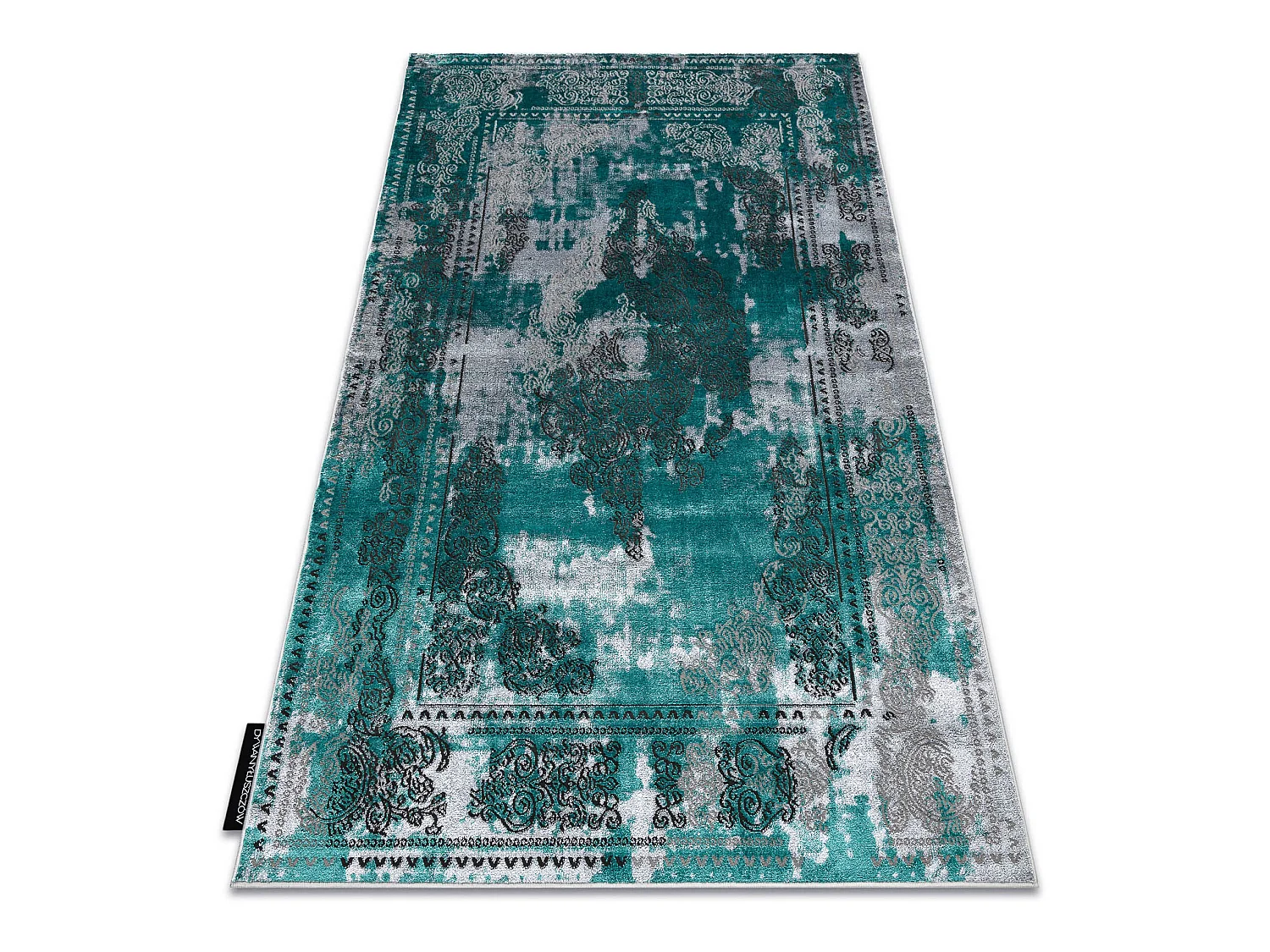 Tapis DE LUXE moderne 6827 Abstraction, vintage - Structural vert / gr 140x190 cm