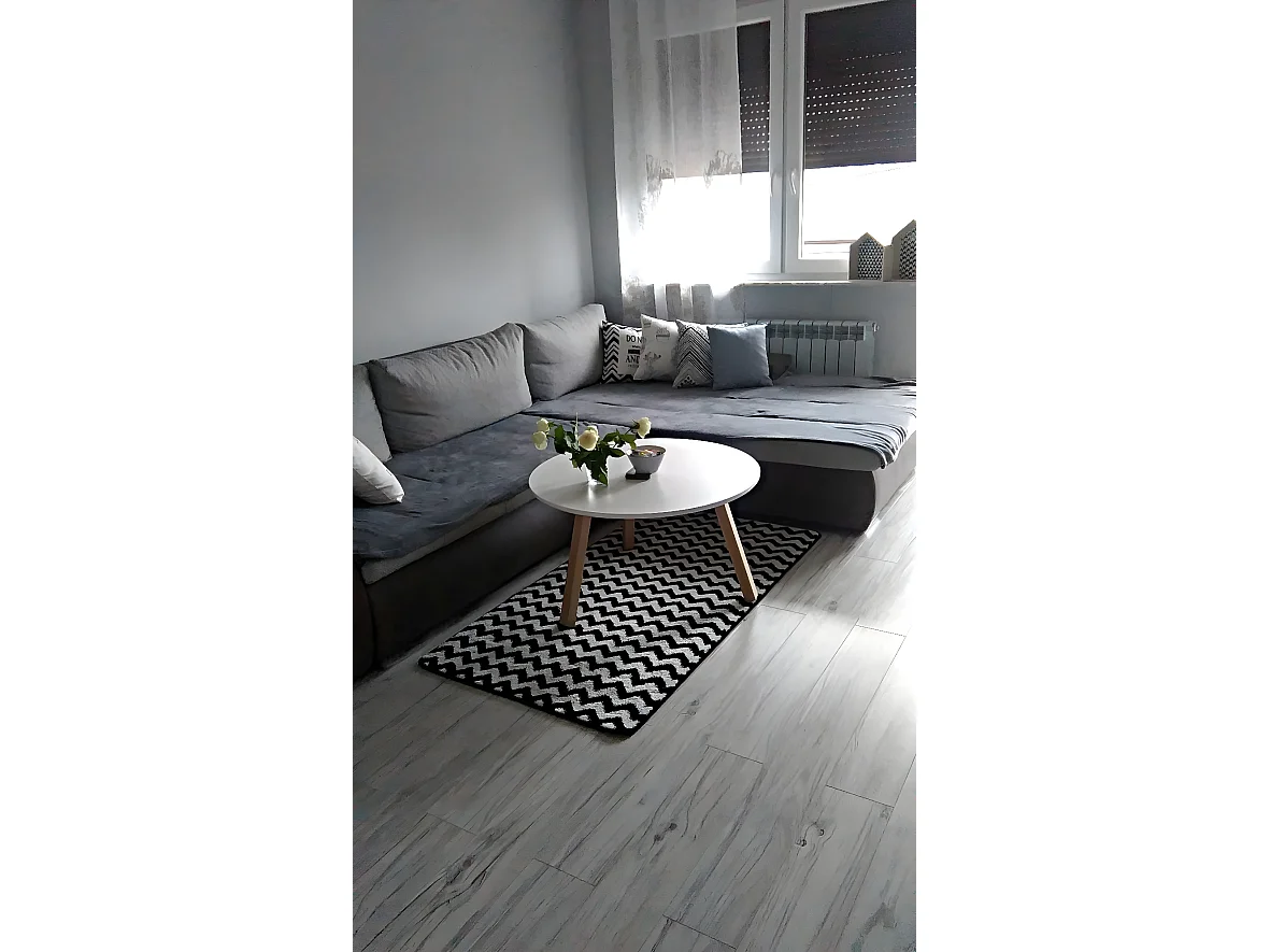 Teppich SKETCH - F561 creme/schwarz - Zickzack 80x150 cm