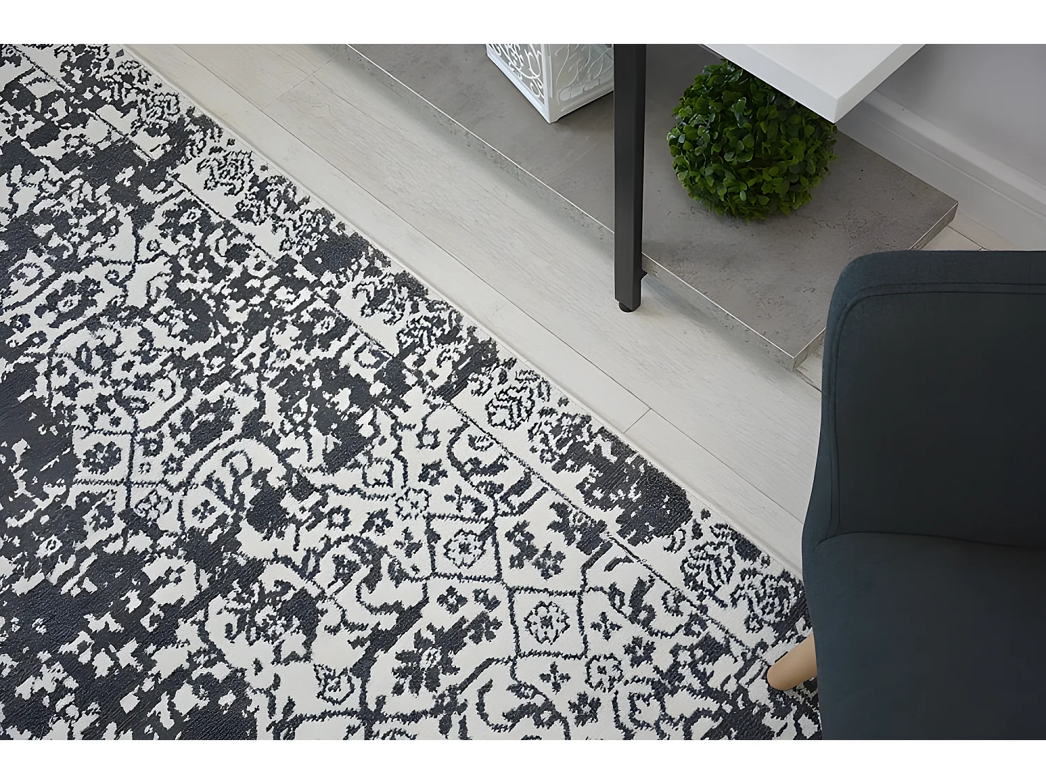 Tapijt SENSE Micro 81260 Vintage wit/anthracytkleuring 120x170 cm