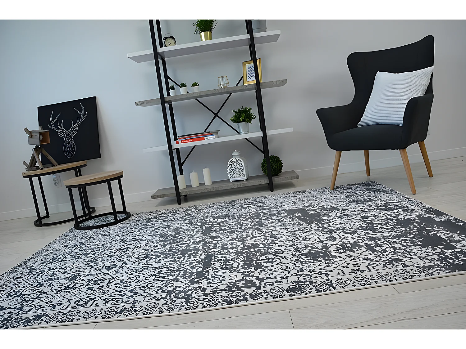 Tapijt SENSE Micro 81260 Vintage wit/anthracytkleuring 120x170 cm