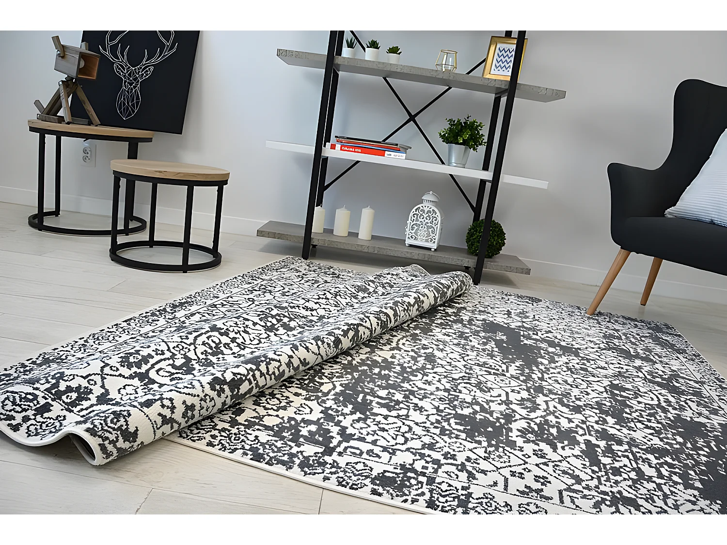 Tapijt SENSE Micro 81260 Vintage wit/anthracytkleuring 120x170 cm