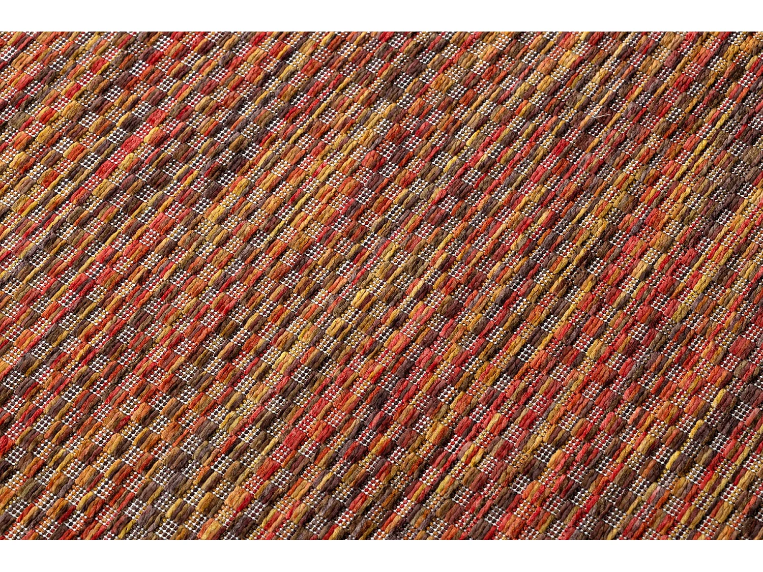 Moderno FISY tapis SIZAL 20774 Carrés, mélange rouge 140x190 cm